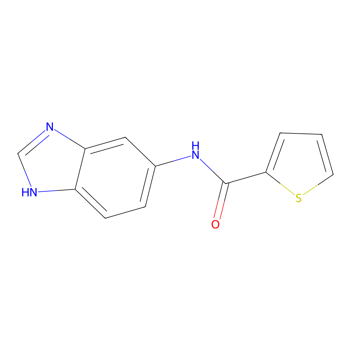 2-Thiophenecarboxamide, N-(1H-1,3-benzimidazol-5-yl)- molecular structure, CAS 728036-03-1