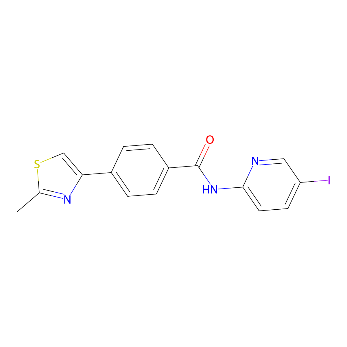 N-(5-iodopyridin-2-yl)-4-(2-methyl-1,3-thiazol-4-yl)benzamide molecular structure, CAS 728036-18-8