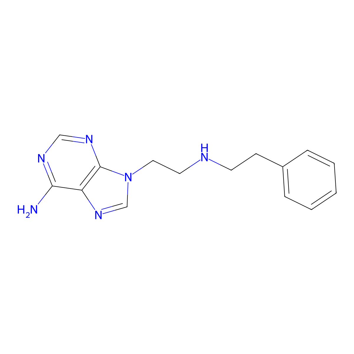 9-{2-[(2-phenylethyl)amino]ethyl}-9H-purin-6-amine molecular structure, CAS 728036-38-2