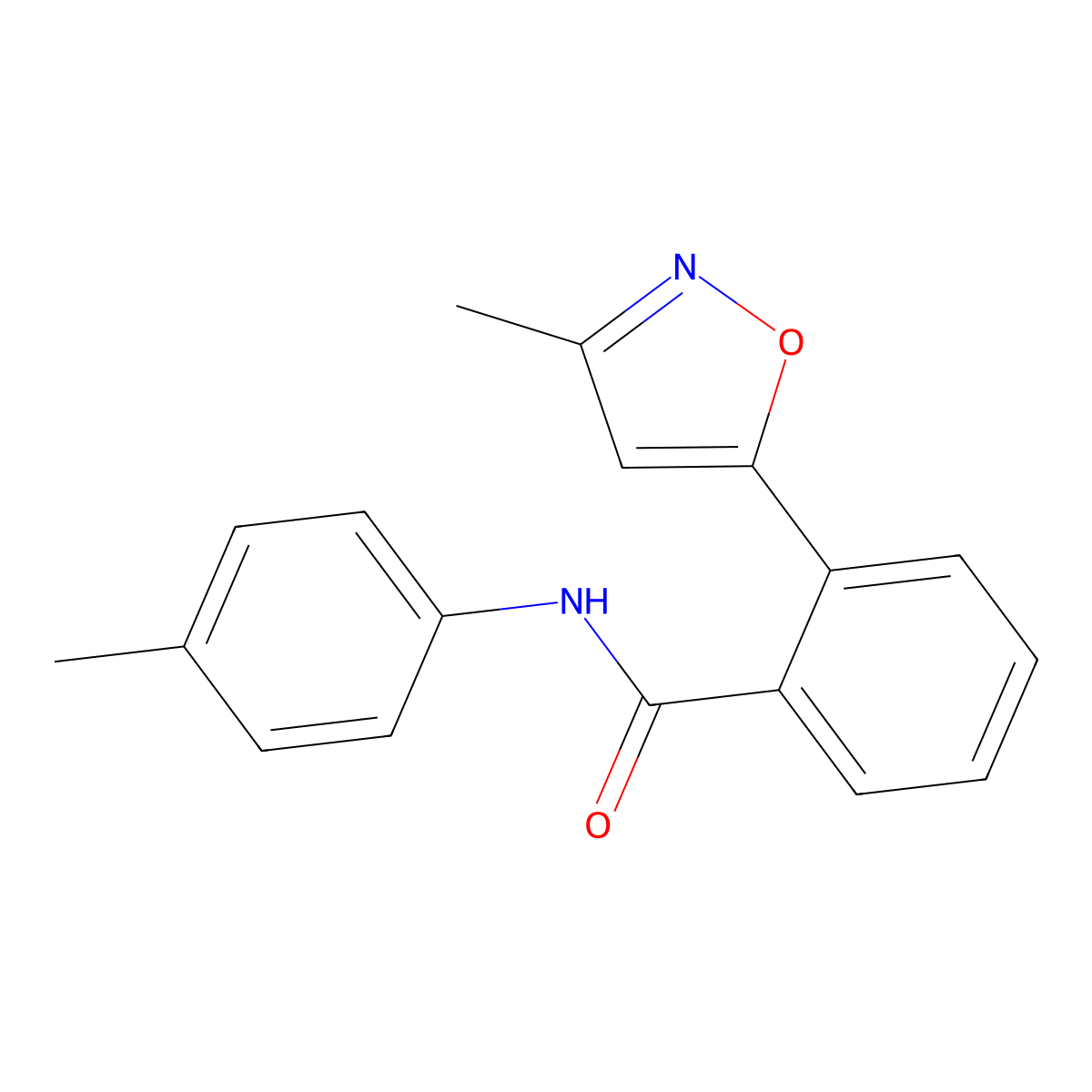2-(3-methyl-1,2-oxazol-5-yl)-N-(4-methylphenyl)benzamide molecular structure, CAS 728036-42-8