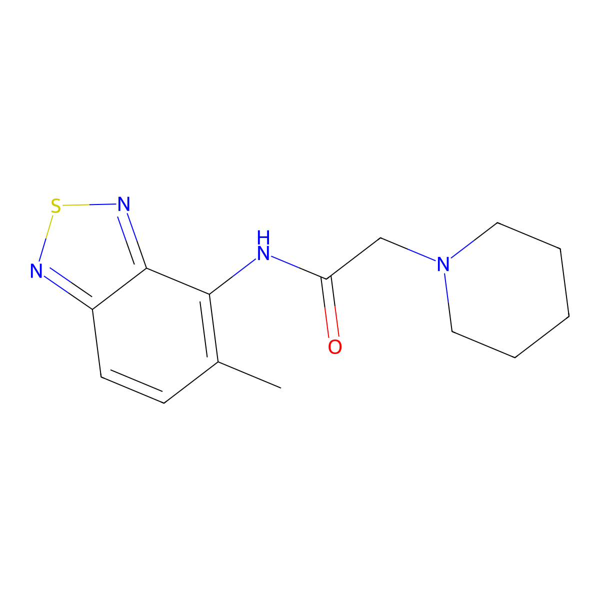 N-(5-methyl-2,1,3-benzothiadiazol-4-yl)-2-piperidin-1-ylacetamide molecular structure, CAS 728036-57-5