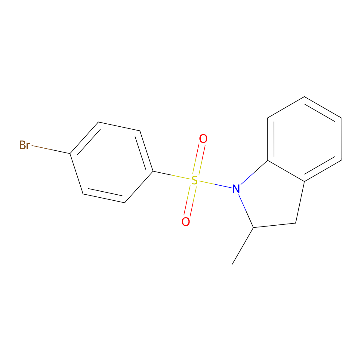 1-(4-bromobenzenesulfonyl)-2-methyl-2,3-dihydro-1H-indole molecular structure, CAS 728036-69-9