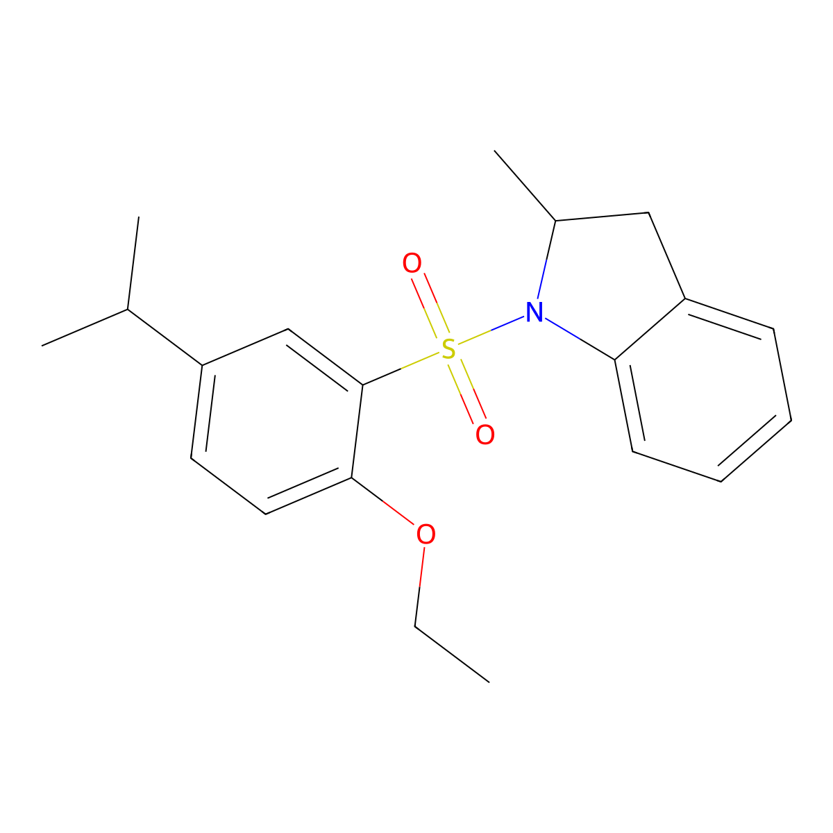 1-(2-Ethoxy-5-propan-2-ylphenyl)sulfonyl-2-methyl-2,3-dihydroindole molecular structure, CAS 728036-74-6