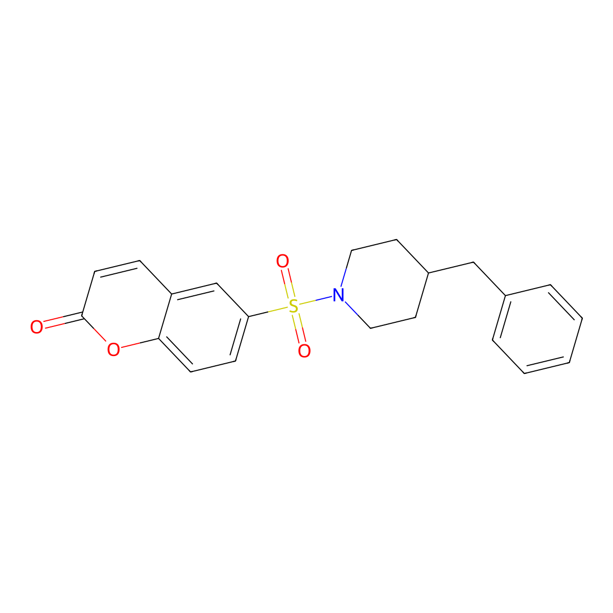6-[(4-benzylpiperidin-1-yl)sulfonyl]-2H-chromen-2-one molecular structure, CAS 728036-75-7