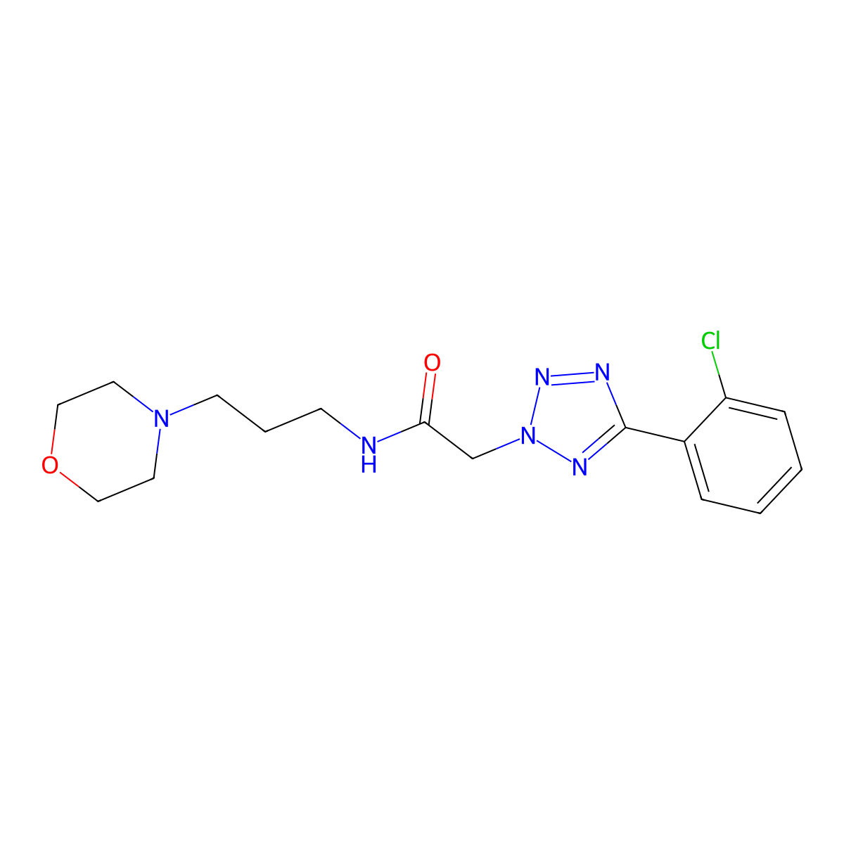 2-[5-(2-chlorophenyl)tetrazol-2-yl]-N-(3-morpholin-4-ylpropyl)acetamide molecular structure, CAS 728036-94-0
