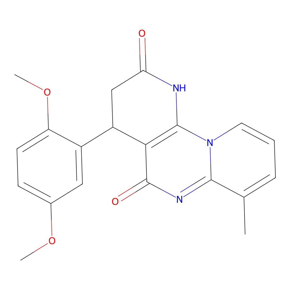 4-(2,5-Dimethoxyphenyl)-7-methyl-3,4-dihydro-2H-dipyrido[1,2-A:3,2-E]pyrimidine-2,5(1H)-dione molecular structure, CAS 728037-10-3
