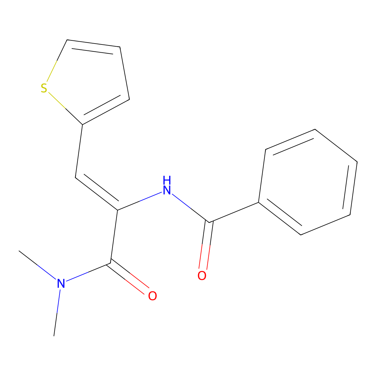 N-[1-[(Dimethylamino)carbonyl]-2-(2-thienyl)ethenyl]benzamide molecular structure, CAS 728037-91-0