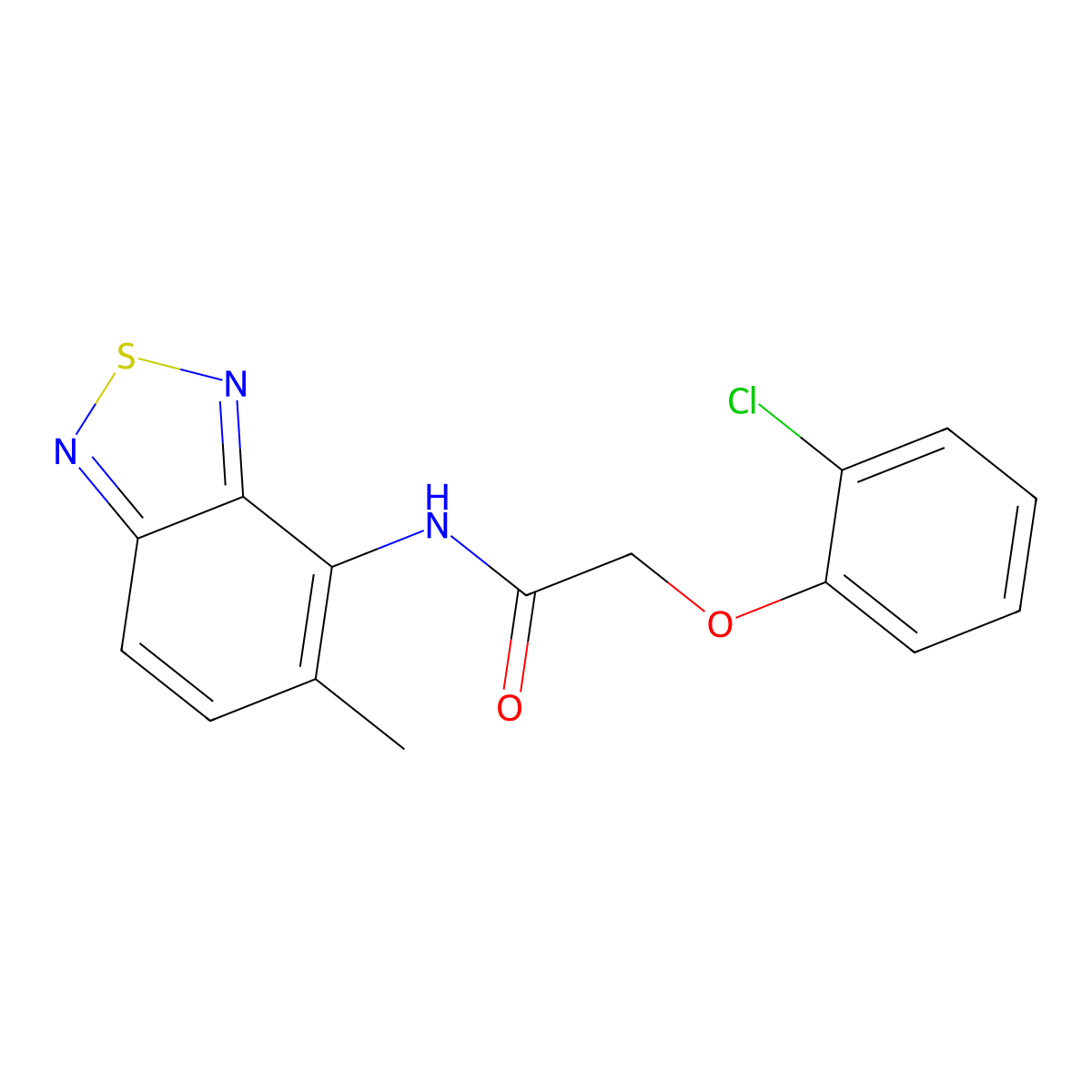 2-(2-chlorophenoxy)-N-(5-methyl-2,1,3-benzothiadiazol-4-yl)acetamide molecular structure, CAS 728038-24-2