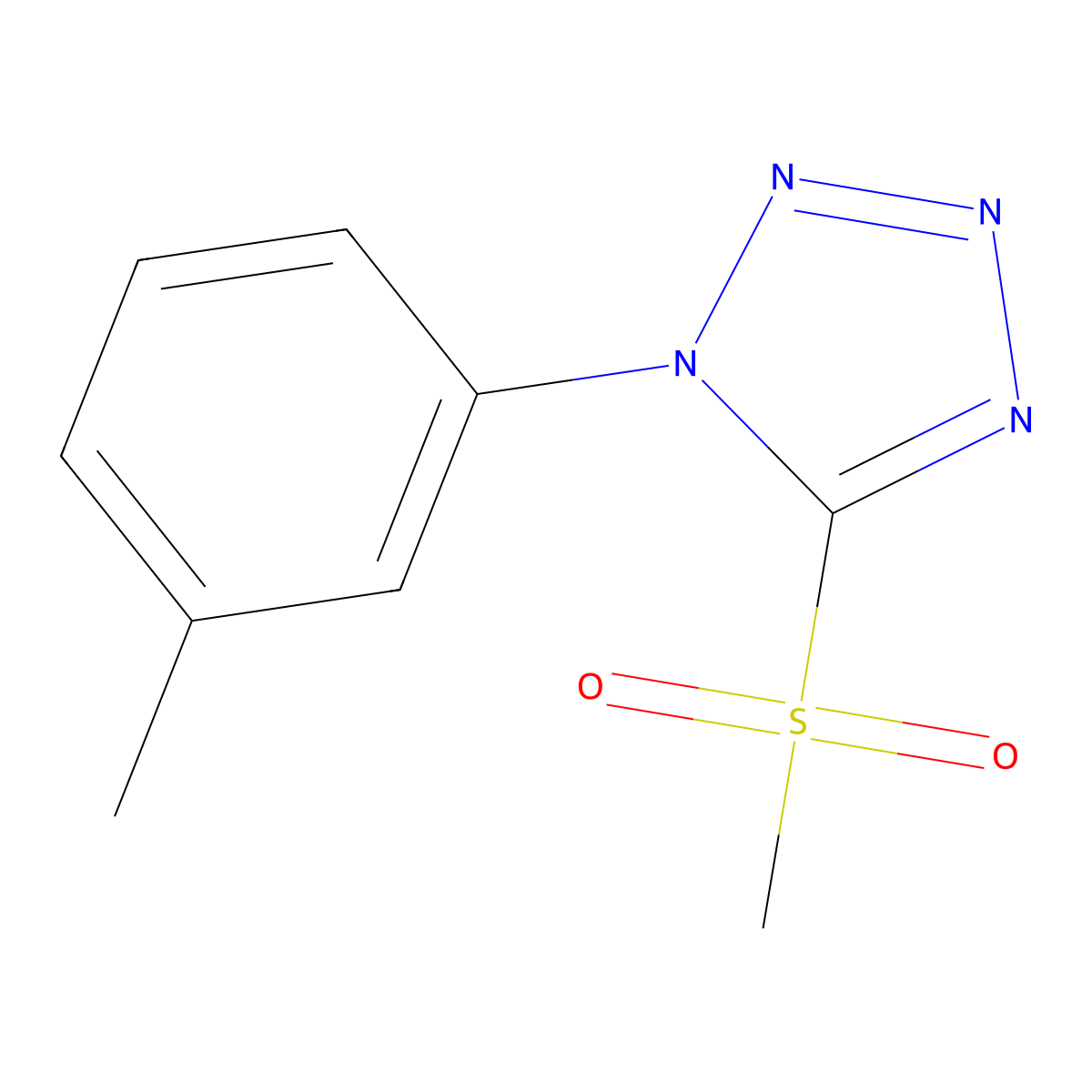 1H-1,2,3,4-Tetrazole, 1-(3-methylphenyl)-5-(methylsulfonyl)- molecular structure, CAS 728038-31-1
