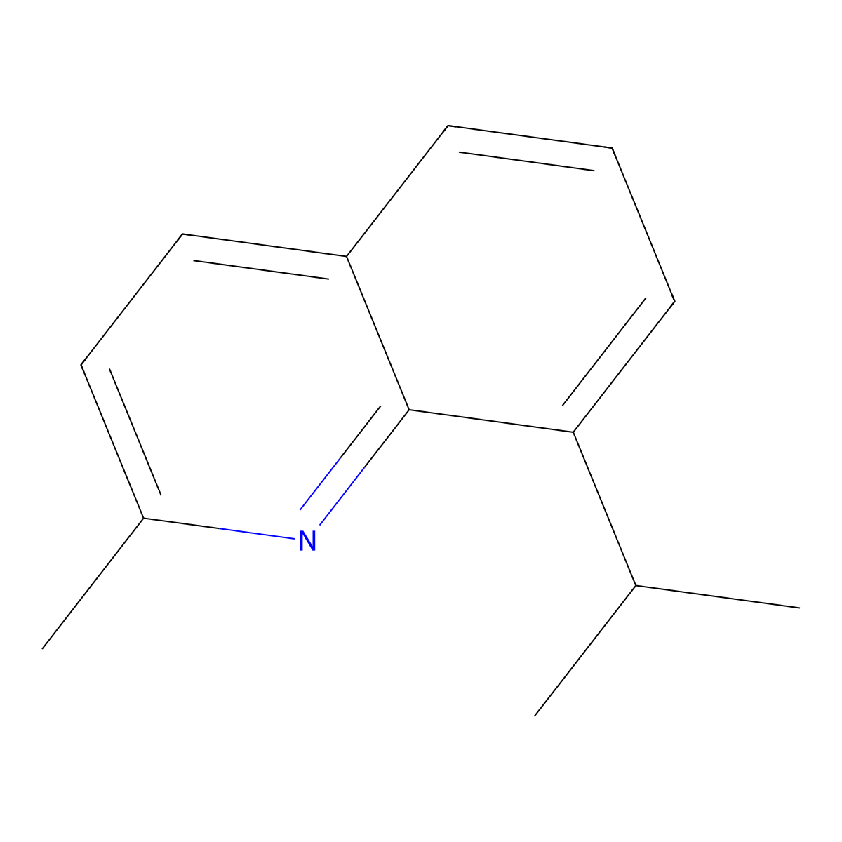 Quinoline, 2-methyl-8-(1-methylethyl)- molecular structure, CAS 72804-94-5