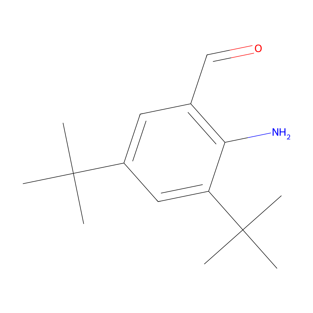 2-Amino-3,5-di-tert-butylbenzaldehyde molecular structure, CAS 728042-52-2