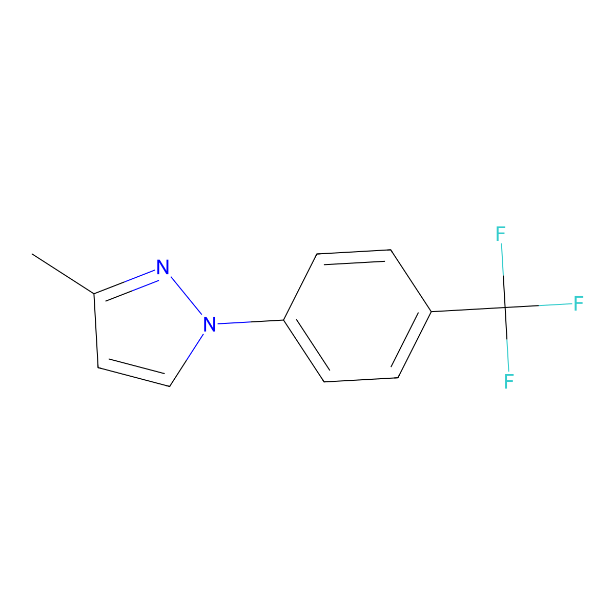 3-Methyl-1-(4-trifluoromethyl-phenyl)-1H-pyrazole molecular structure, CAS 728043-43-4