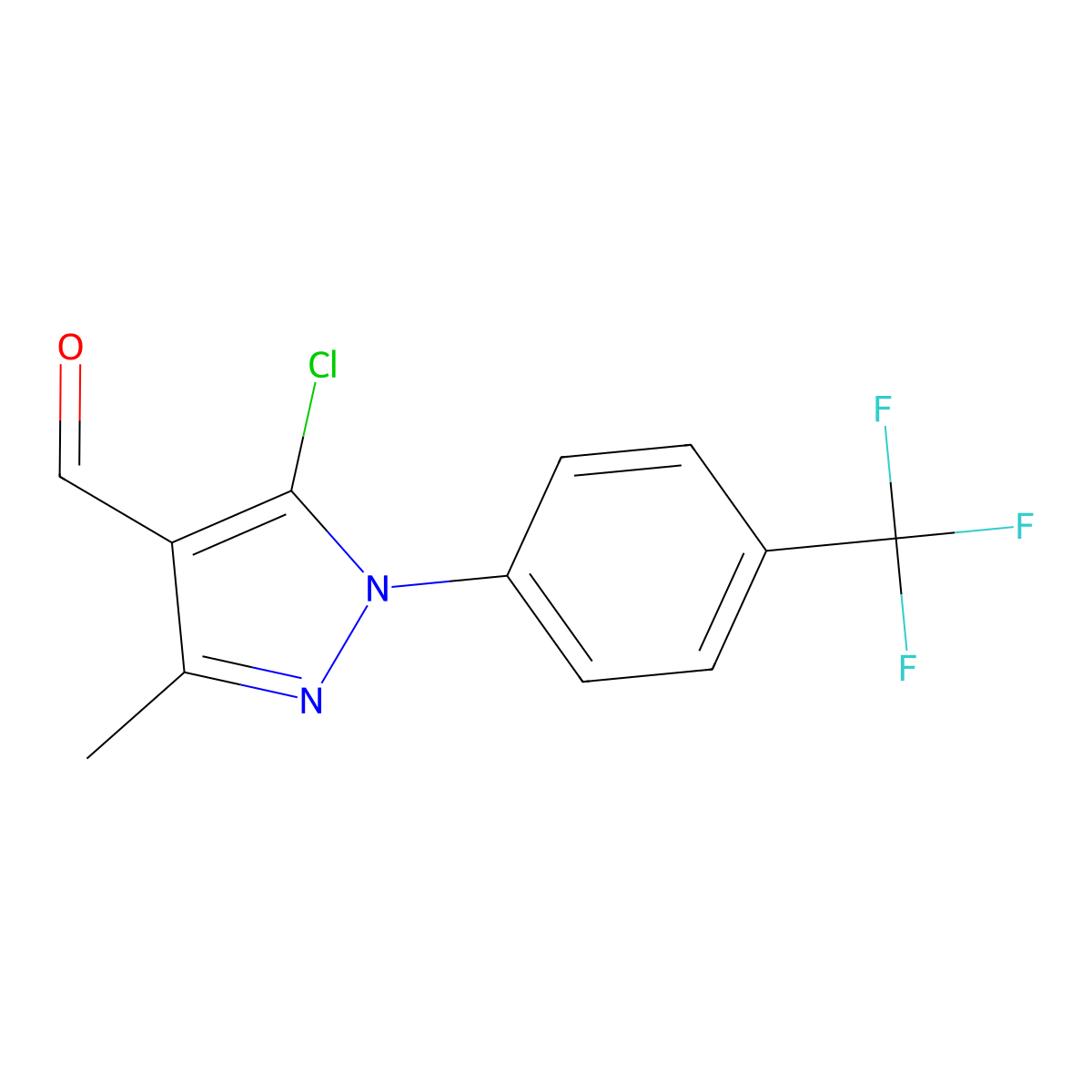 5-chloro-3-methyl-1-[4-(trifluoromethyl)phenyl]-1H-pyrazole-4-carbaldehyde molecular structure, CAS 728043-44-5