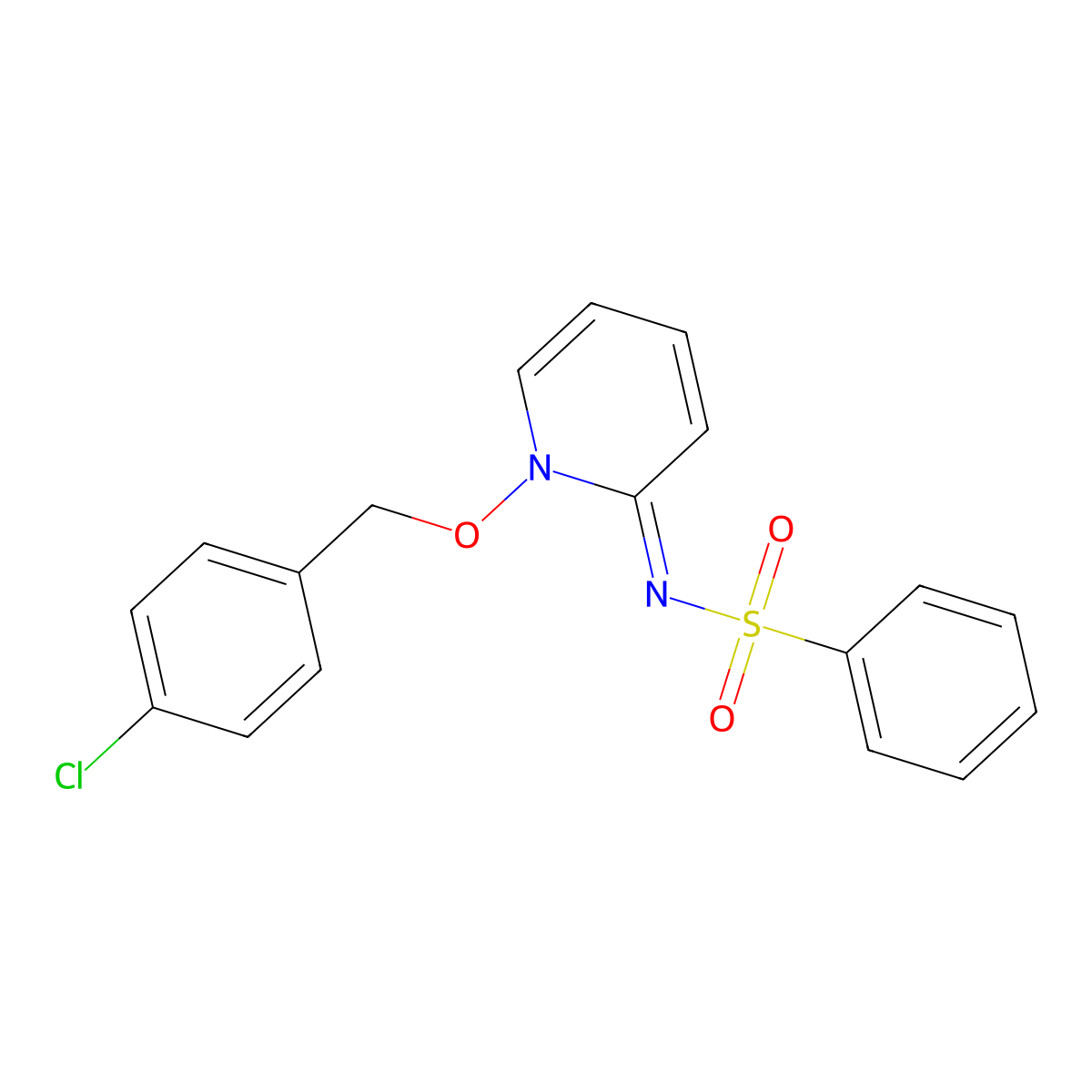 N-[(2E)-1-[(4-Chlorophenyl)methoxy]-1,2-dihydropyridin-2-ylidene]benzenesulfonamide molecular structure, CAS 72805-24-4