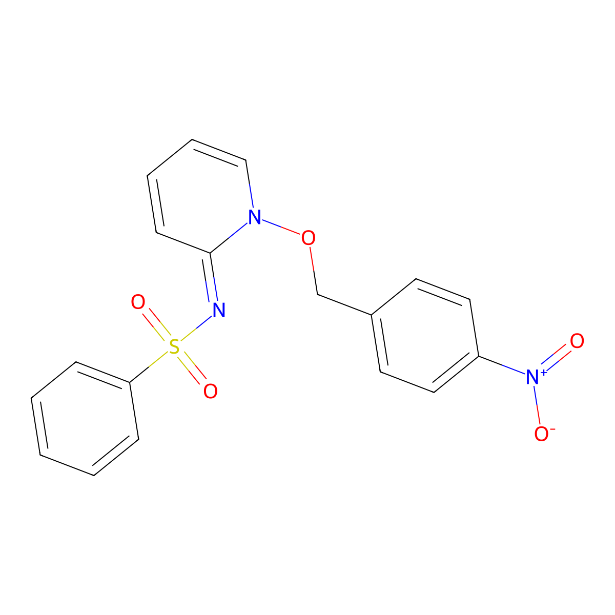 N-[(2E)-1-[(4-Nitrophenyl)methoxy]-1,2-dihydropyridin-2-ylidene]benzenesulfonamide molecular structure, CAS 72805-26-6
