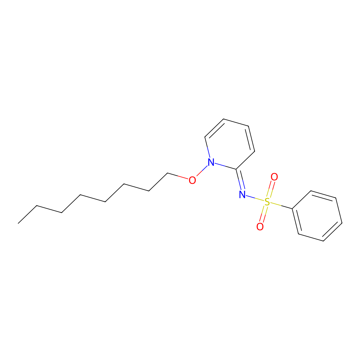 N-[(2E)-1-(Octyloxy)-1,2-dihydropyridin-2-ylidene]benzenesulfonamide molecular structure, CAS 72805-28-8