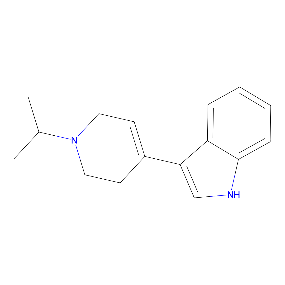 3-(1-isopropyl-1,2,3,6-tetrahydropyridin-4-yl)-1H-indole molecular structure, CAS 72808-73-2