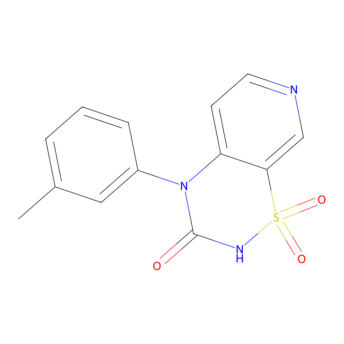 4-m-Tolyl-2H-pyrido(4,3-E)(1,2,4)thiadiazin-3(4H)-one 1,1-dioxide molecular structure, CAS 72810-61-8