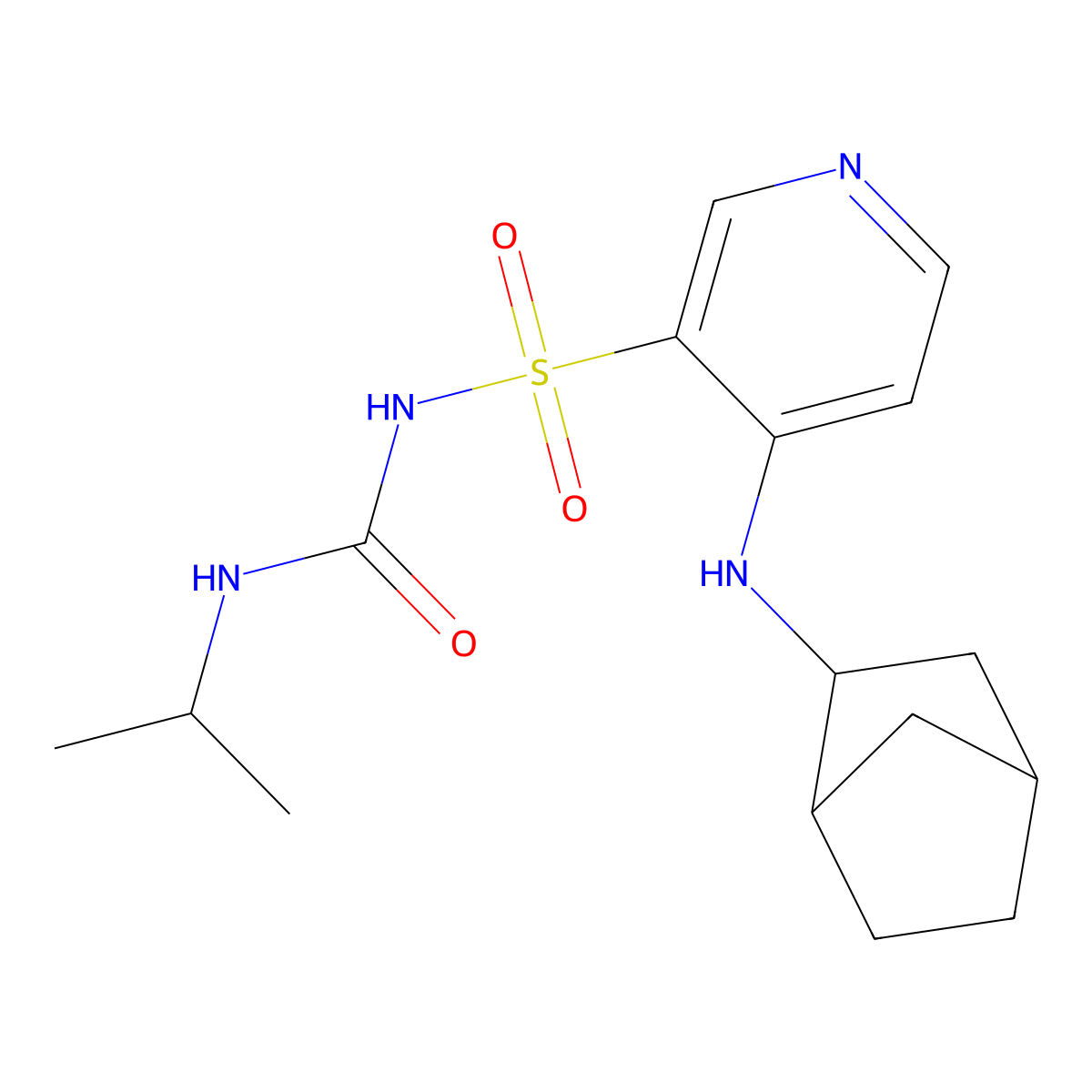 4-(Bicyclo[2.2.1]hept-2-ylamino)-3-({[(isopropylamino)carbonyl]amino}sulfonyl)pyridine molecular structure, CAS 72810-68-5