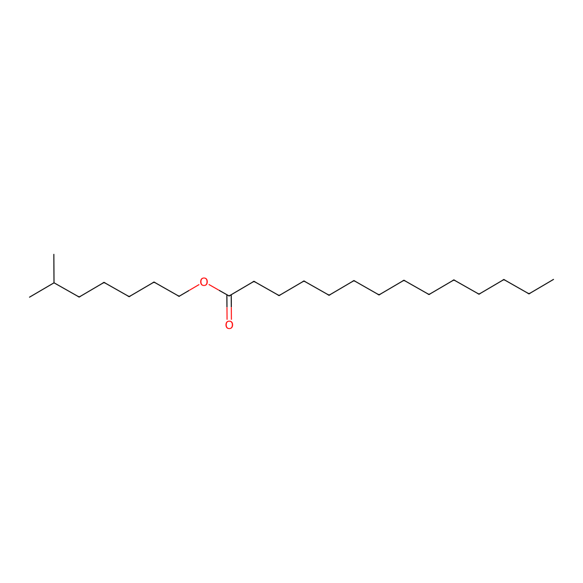 Tetradecanoic acid, isooctyl ester molecular structure, CAS 72812-41-0