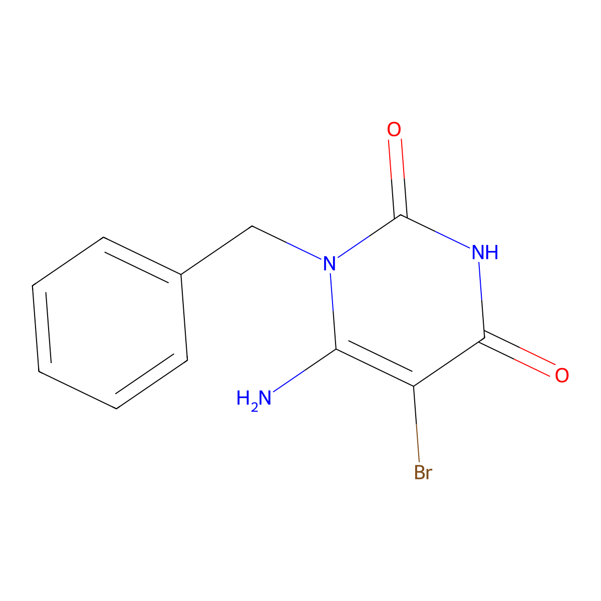 6-Amino-1-benzyl-5-bromo-1,2,3,4-tetrahydropyrimidine-2,4-dione molecular structure, CAS 72816-87-6