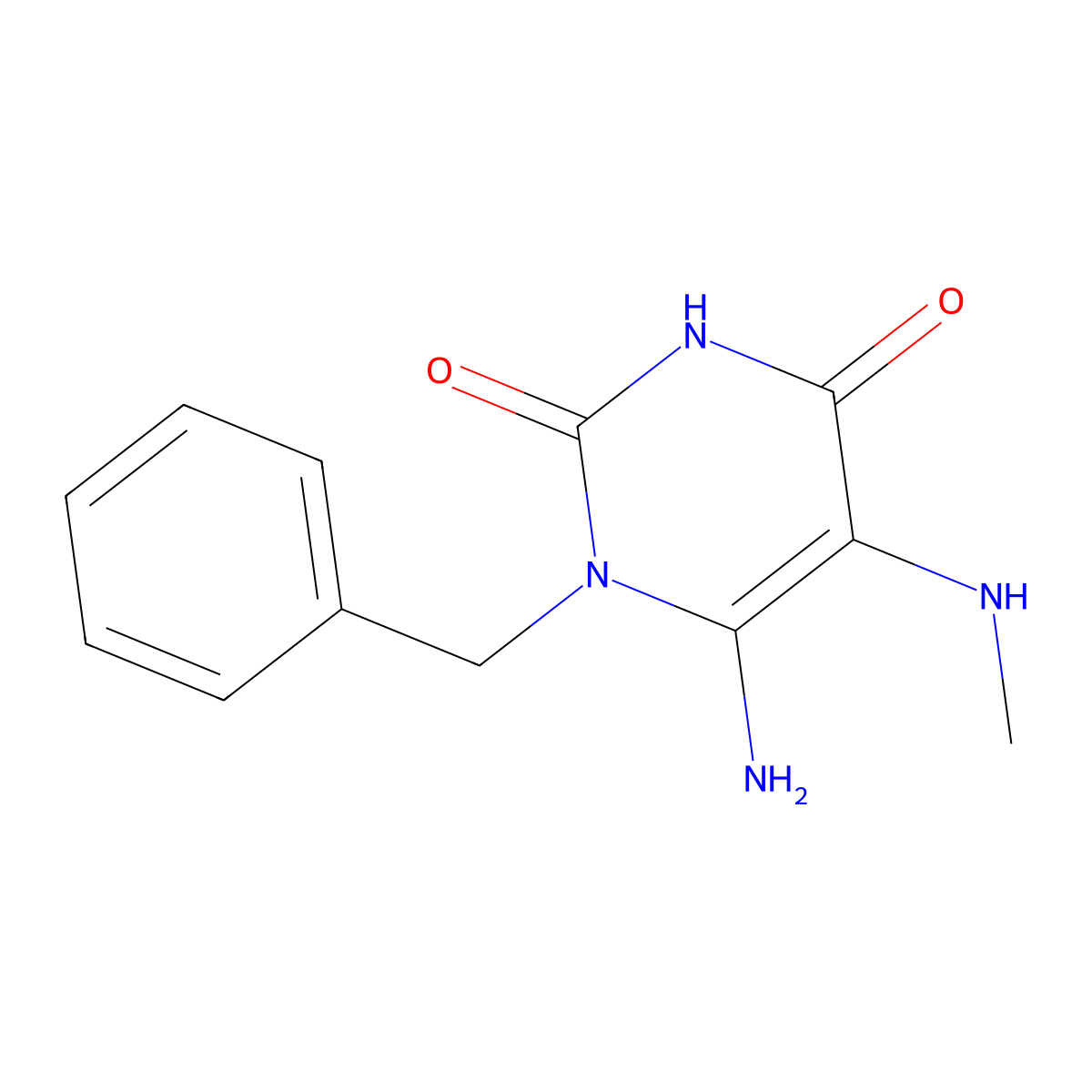 6-Amino-1-benzyl-5-methylaminouracil molecular structure, CAS 72816-88-7