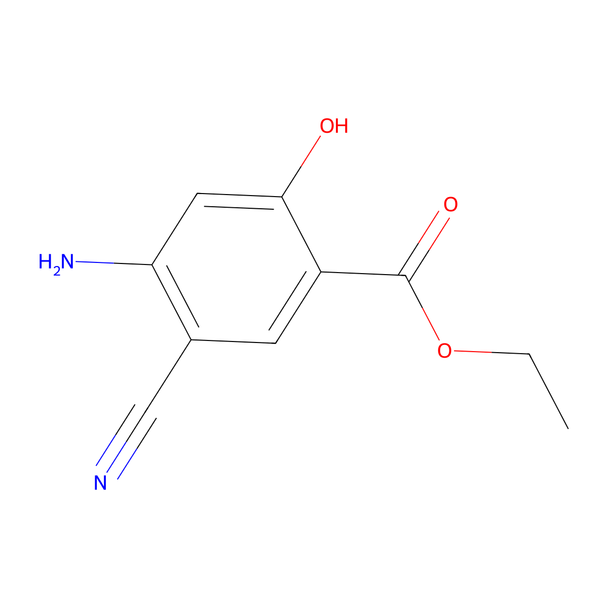 Ethyl 4-amino-5-cyano-2-hydroxybenzoate molecular structure, CAS 72817-97-1