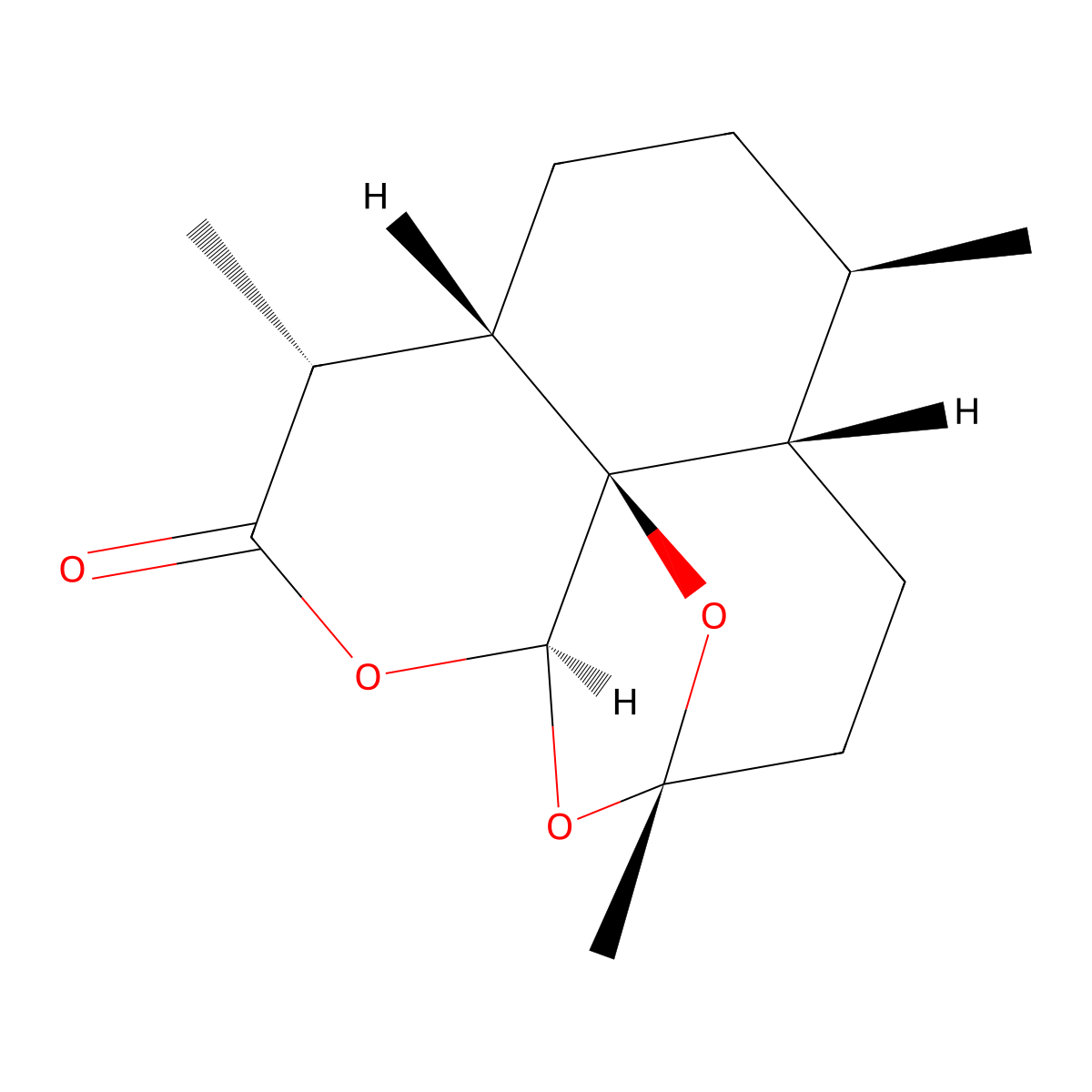 Deoxyartemisinin molecular structure, CAS 72826-63-2