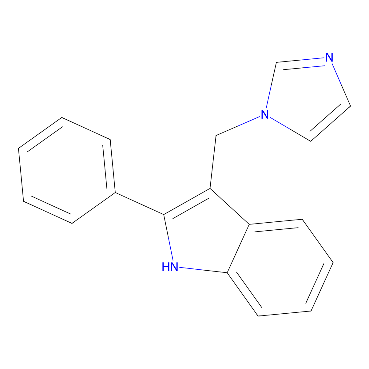 3-((1H-Imidazol-1-yl)methyl)-2-phenyl-1H-indole molecular structure, CAS 72829-64-2