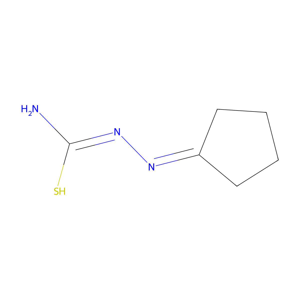N'-(cyclopentylideneamino)carbamimidothioic acid molecular structure, CAS 7283-39-8