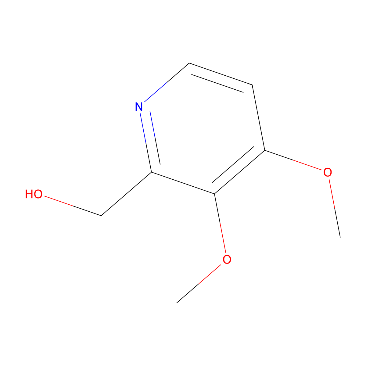 3,4-Dimethoxy-2-pyridinemethanol molecular structure, CAS 72830-08-1