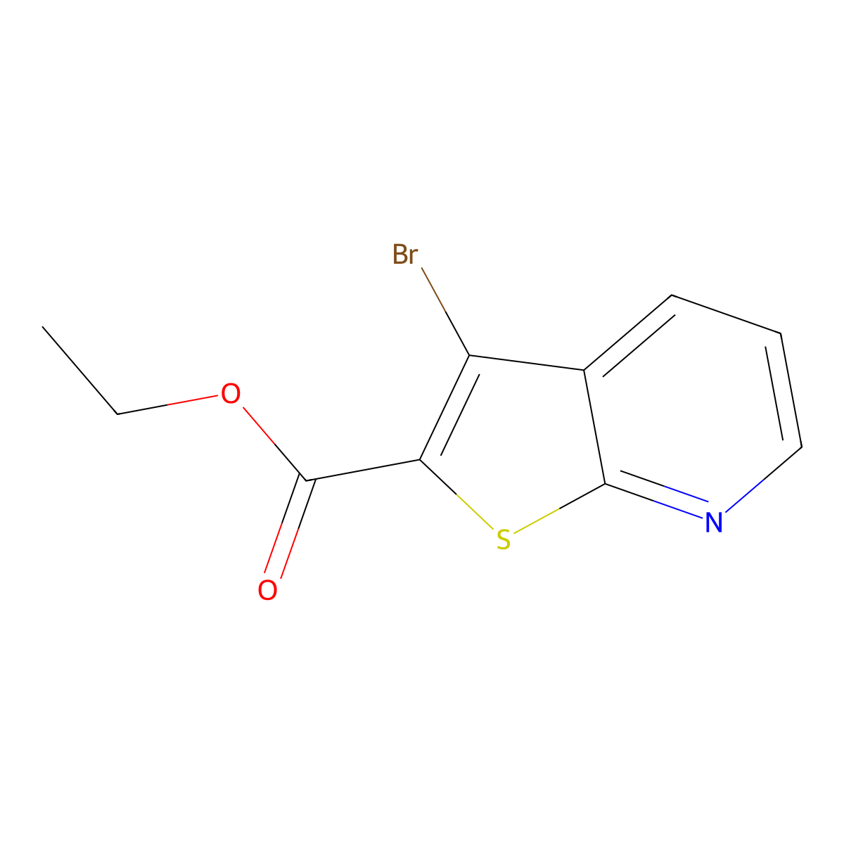 Ethyl 3-bromothieno(2,3-b)pyridine-2-carboxylate molecular structure, CAS 72832-23-6