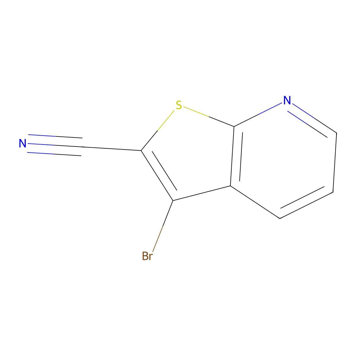 3-Bromothieno[2,3-b]pyridine-2-carbonitrile molecular structure, CAS 72832-27-0
