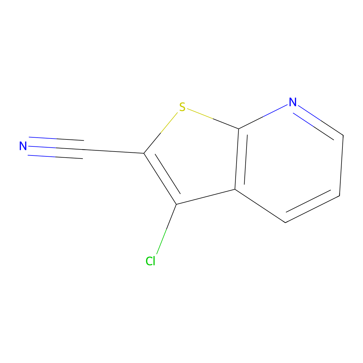3-Chlorothieno[2,3-b]pyridine-2-carbonitrile molecular structure, CAS 72832-31-6