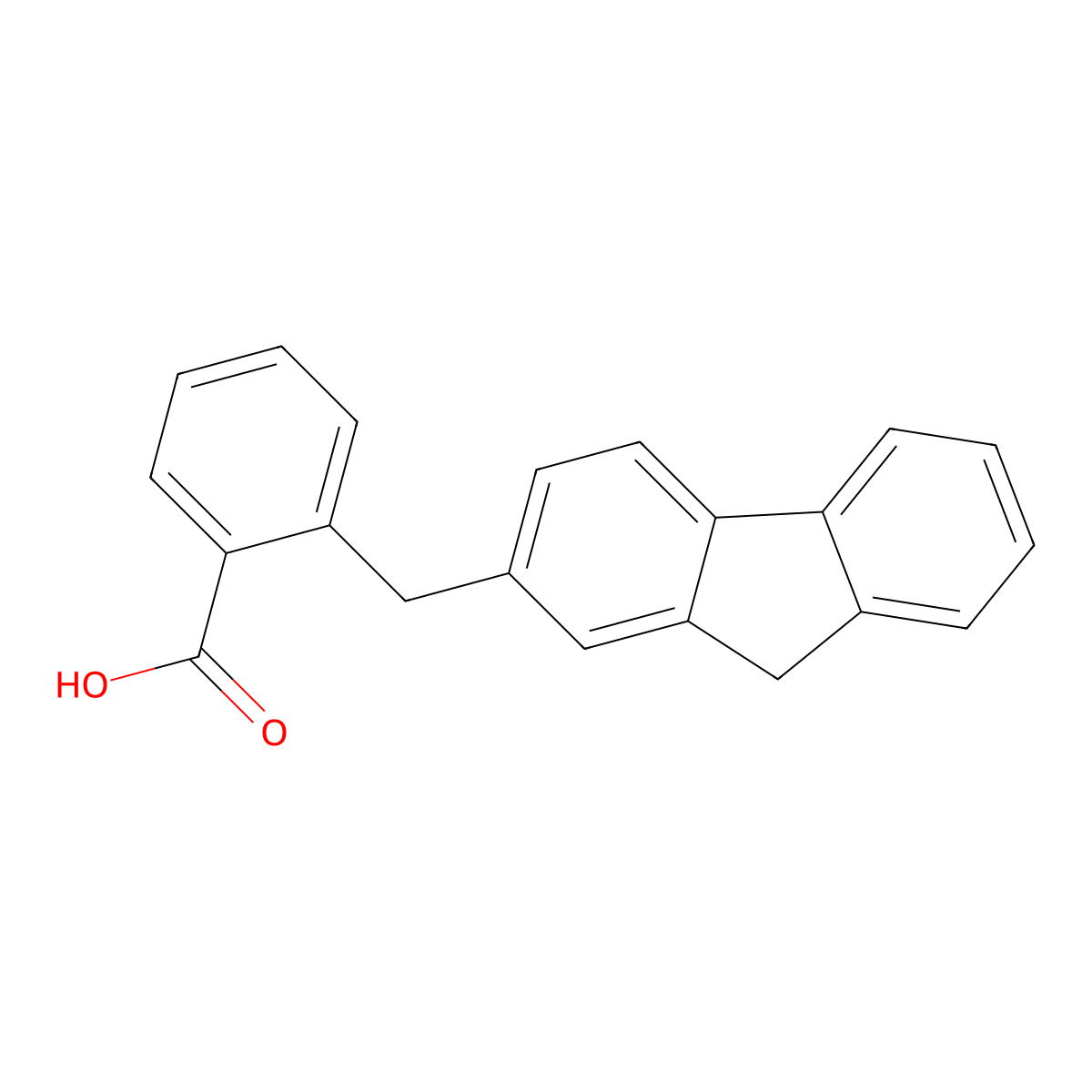 2-(9h-Fluoren-2-ylmethyl)benzoic acid molecular structure, CAS 72834-21-0