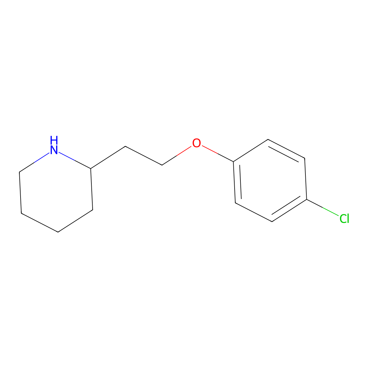 2-[2-(4-Chlorophenoxy)ethyl]piperidine molecular structure, CAS 72834-24-3