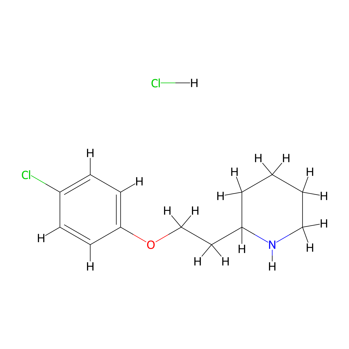 2-[2-(4-Chlorophenoxy)ethyl]piperidine hydrochloride molecular structure, CAS 72834-31-2