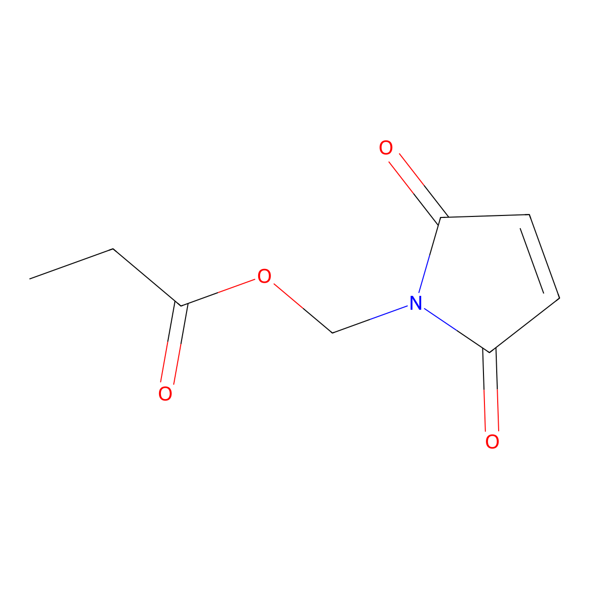 (2,5-dioxo-2,5-dihydro-1H-pyrrol-1-yl)methyl propionate molecular structure, CAS 72835-26-8