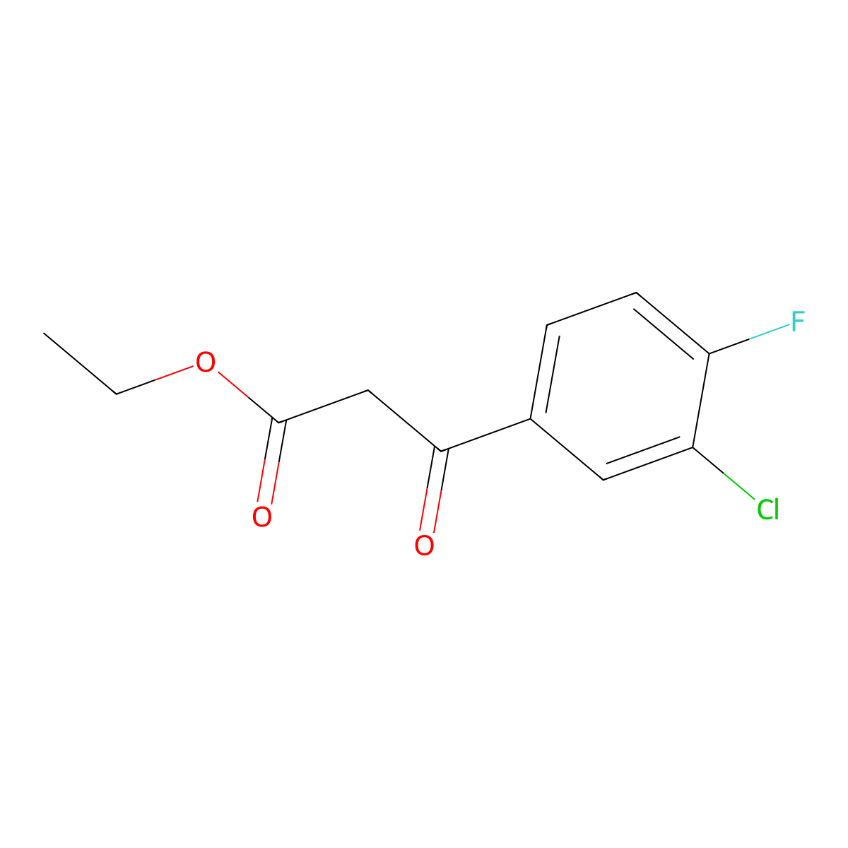 Ethyl 3-(3-chloro-4-fluorophenyl)-3-oxopropanoate molecular structure, CAS 72835-76-8