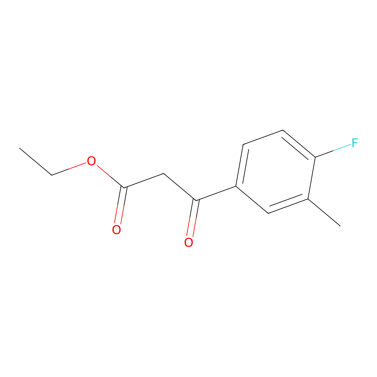 Ethyl 3-(4-fluoro-3-methylphenyl)-3-oxopropanoate molecular structure, CAS 72835-85-9