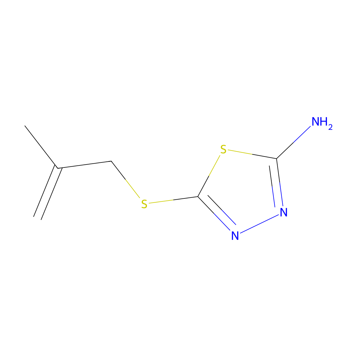 5-[(2-Methylprop-2-en-1-yl)sulfanyl]-1,3,4-thiadiazol-2-amine molecular structure, CAS 72836-07-8