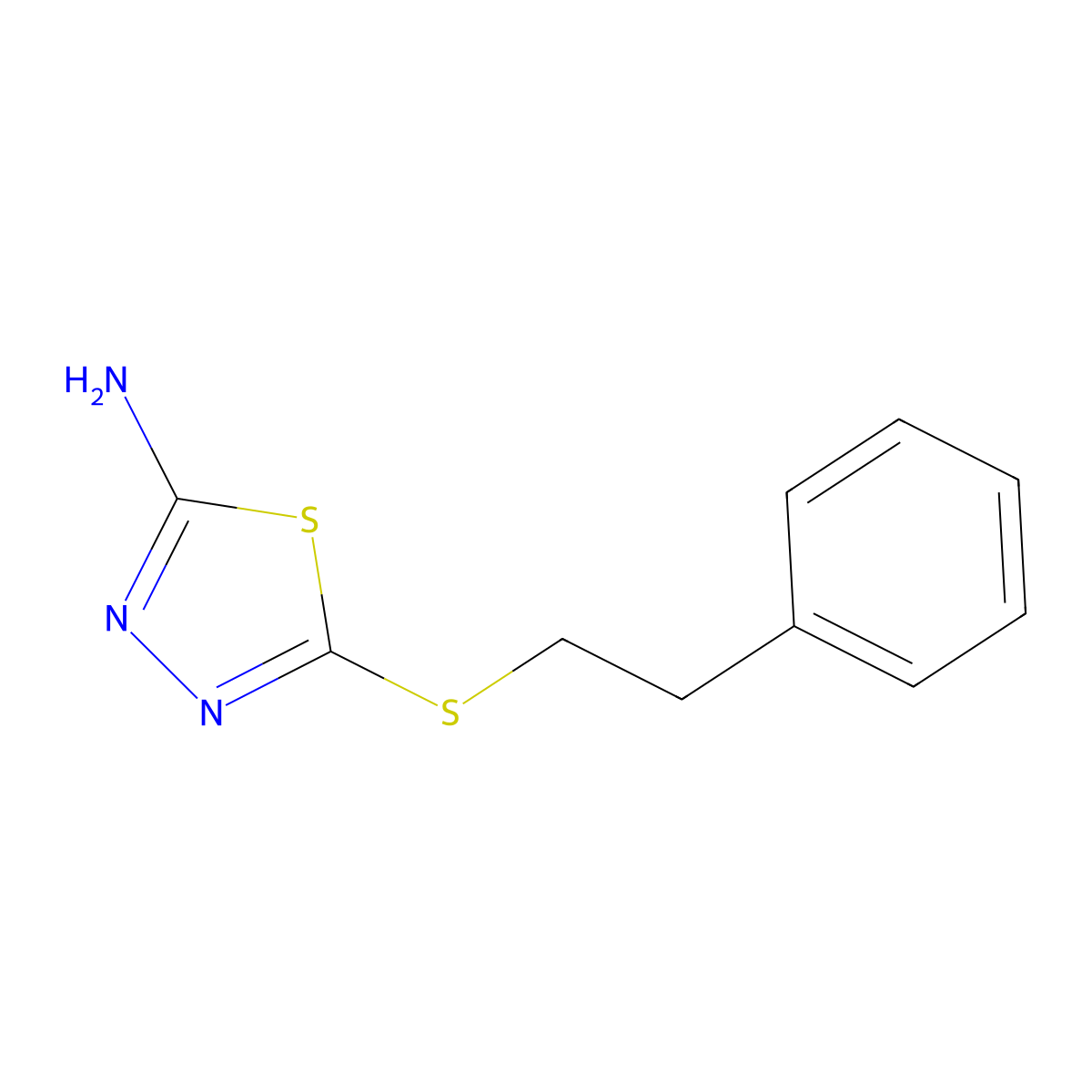 5-[(2-Phenylethyl)thio]-1,3,4-thiadiazol-2-amine molecular structure, CAS 72836-09-0