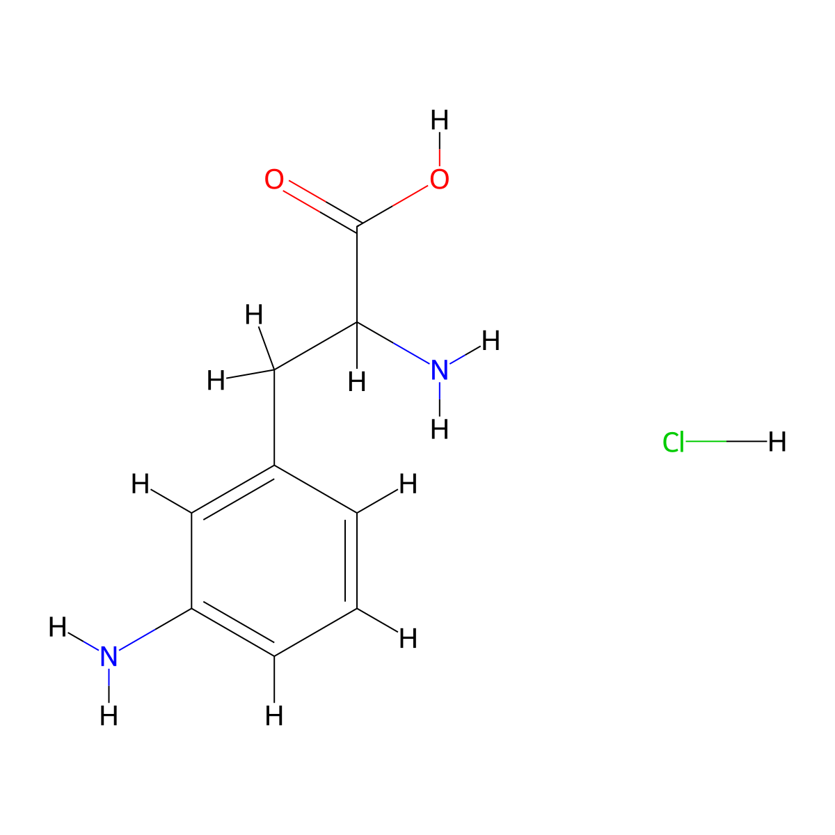 2-Amino-3-(3-aminophenyl)propanoic acid hydrochloride molecular structure, CAS 7284-43-7