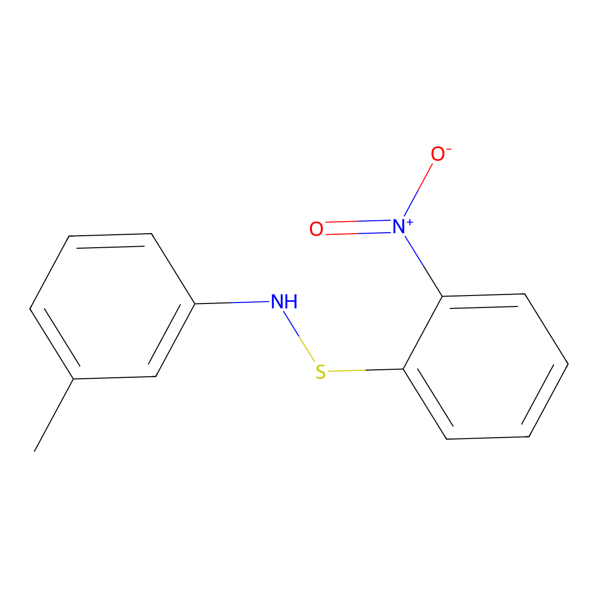 1-Nitro-2-(3-toluidinosulfanyl)benzene molecular structure, CAS 72848-43-2