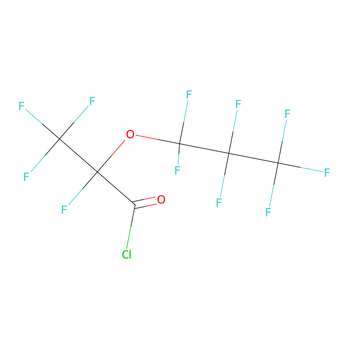 2,3,3,3-Tetrafluoro-2-(heptafluoropropoxy)propanoyl chloride molecular structure, CAS 72848-57-8