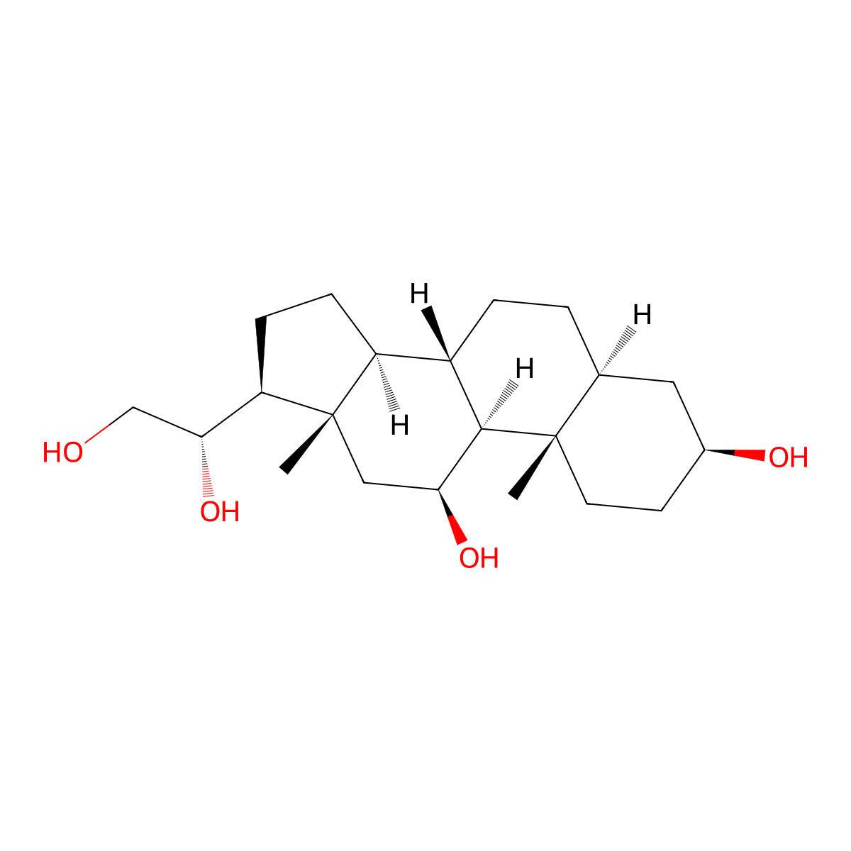 5alpha-Pregnane-3beta,11beta,20beta,21-tetrol molecular structure, CAS 7285-27-0