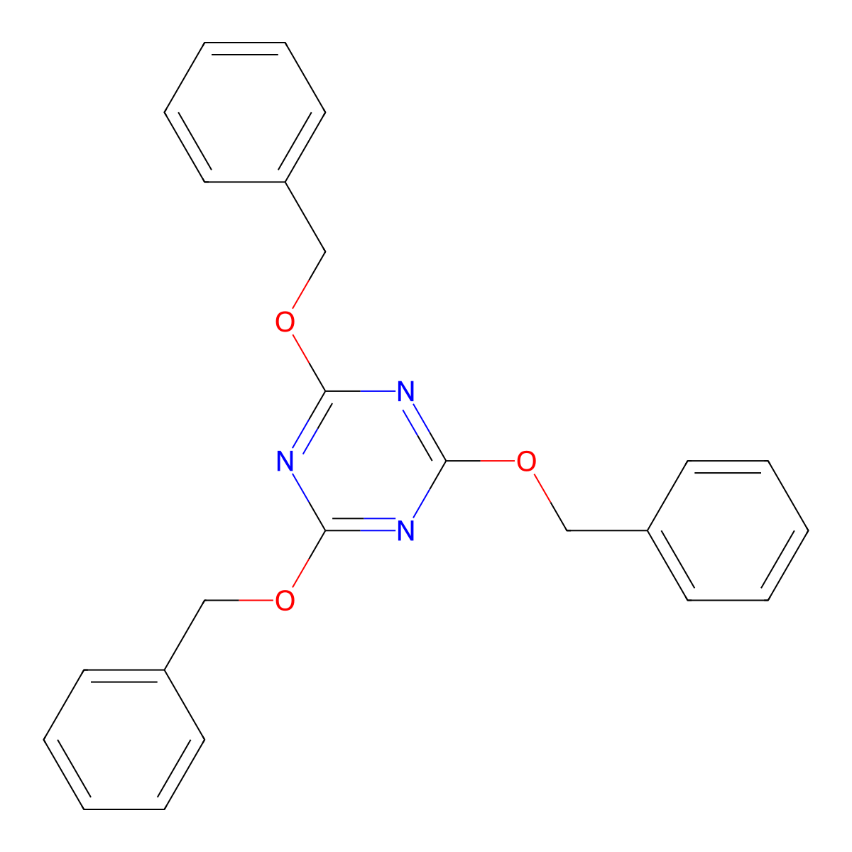 2,4,6-Tris(benzyloxy)-1,3,5-triazine molecular structure, CAS 7285-83-8