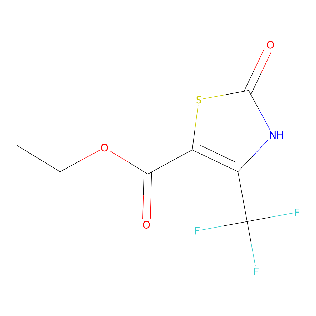 Ethyl 2-oxo-4-(trifluoromethyl)-2,3-dihydro-1,3-thiazole-5-carboxylate molecular structure, CAS 72850-53-4