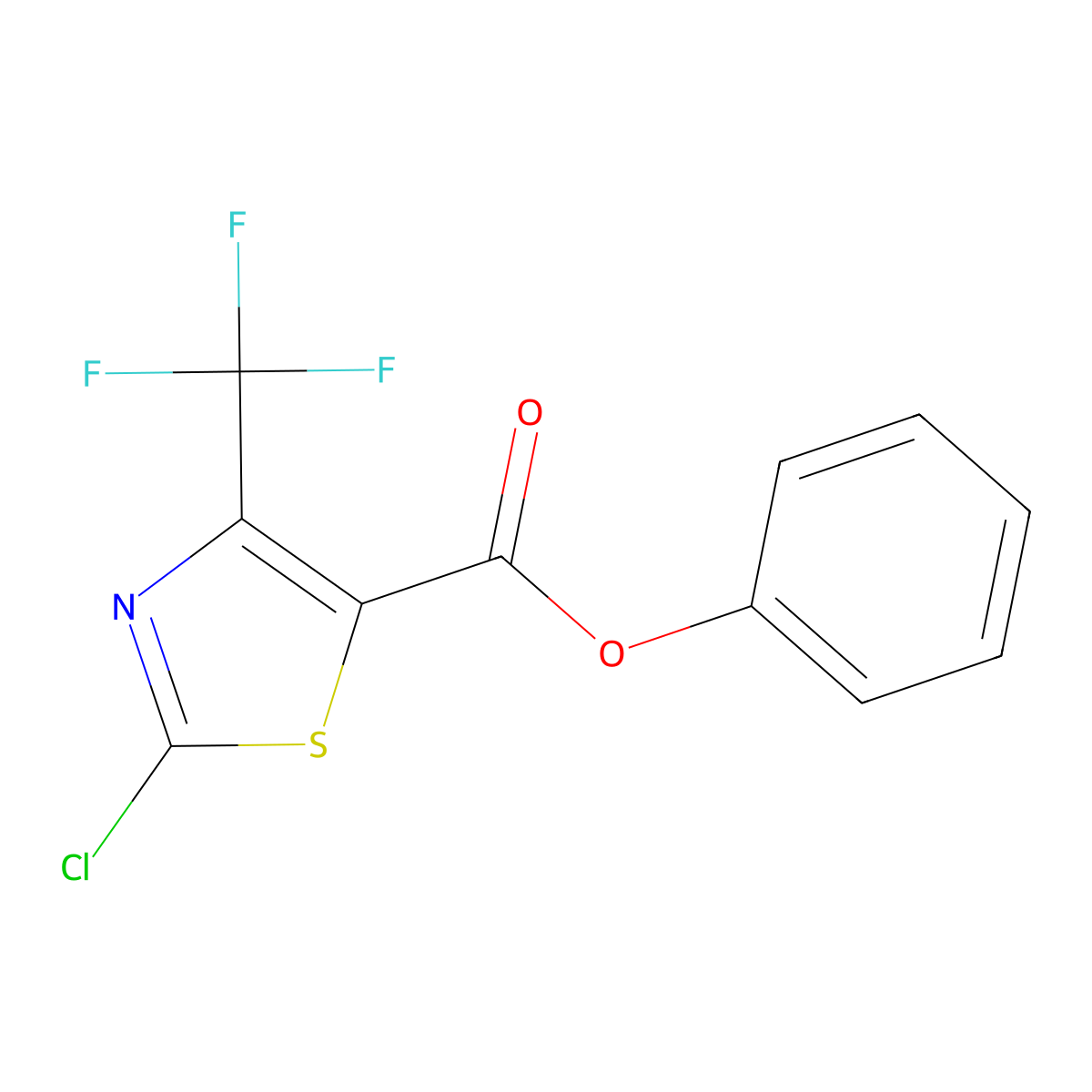 Phenyl 2-chloro-4-(trifluoromethyl)thiazole-5-carboxylate molecular structure, CAS 72850-69-2