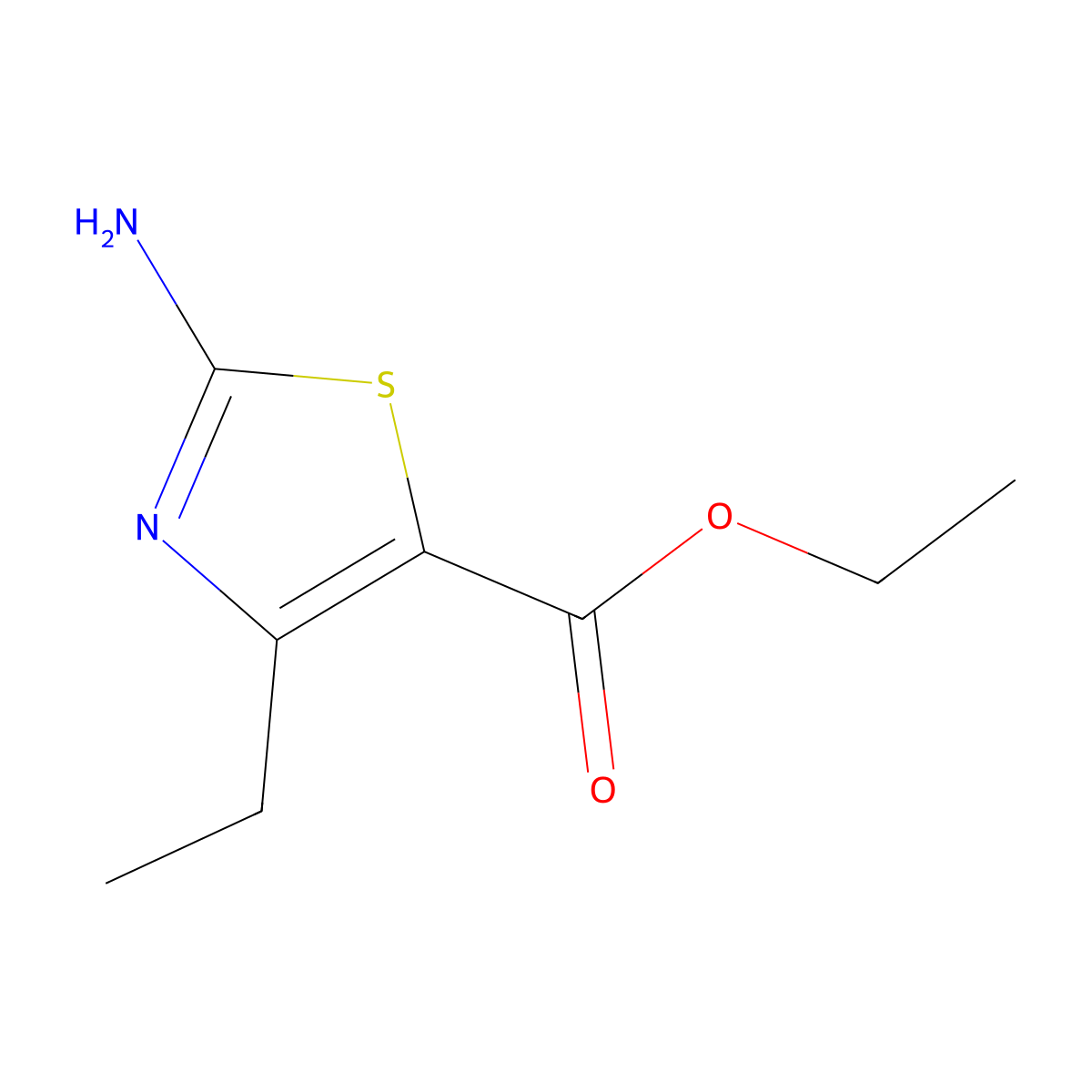 Ethyl 2-amino-4-ethyl-1,3-thiazole-5-carboxylate molecular structure, CAS 72850-74-9